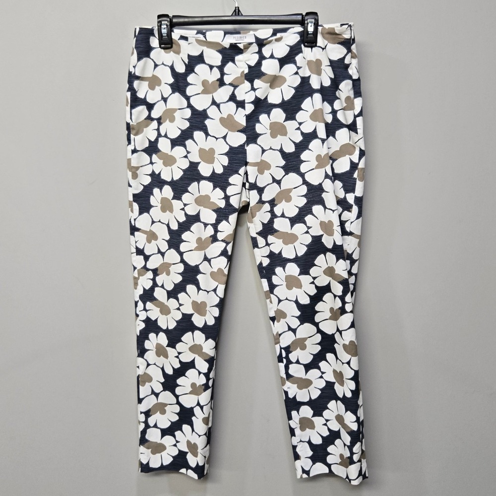 Peserico Pants‎ Trousers Womens Size 48 US 12 Floral Luxury Tailored Tapered Leg